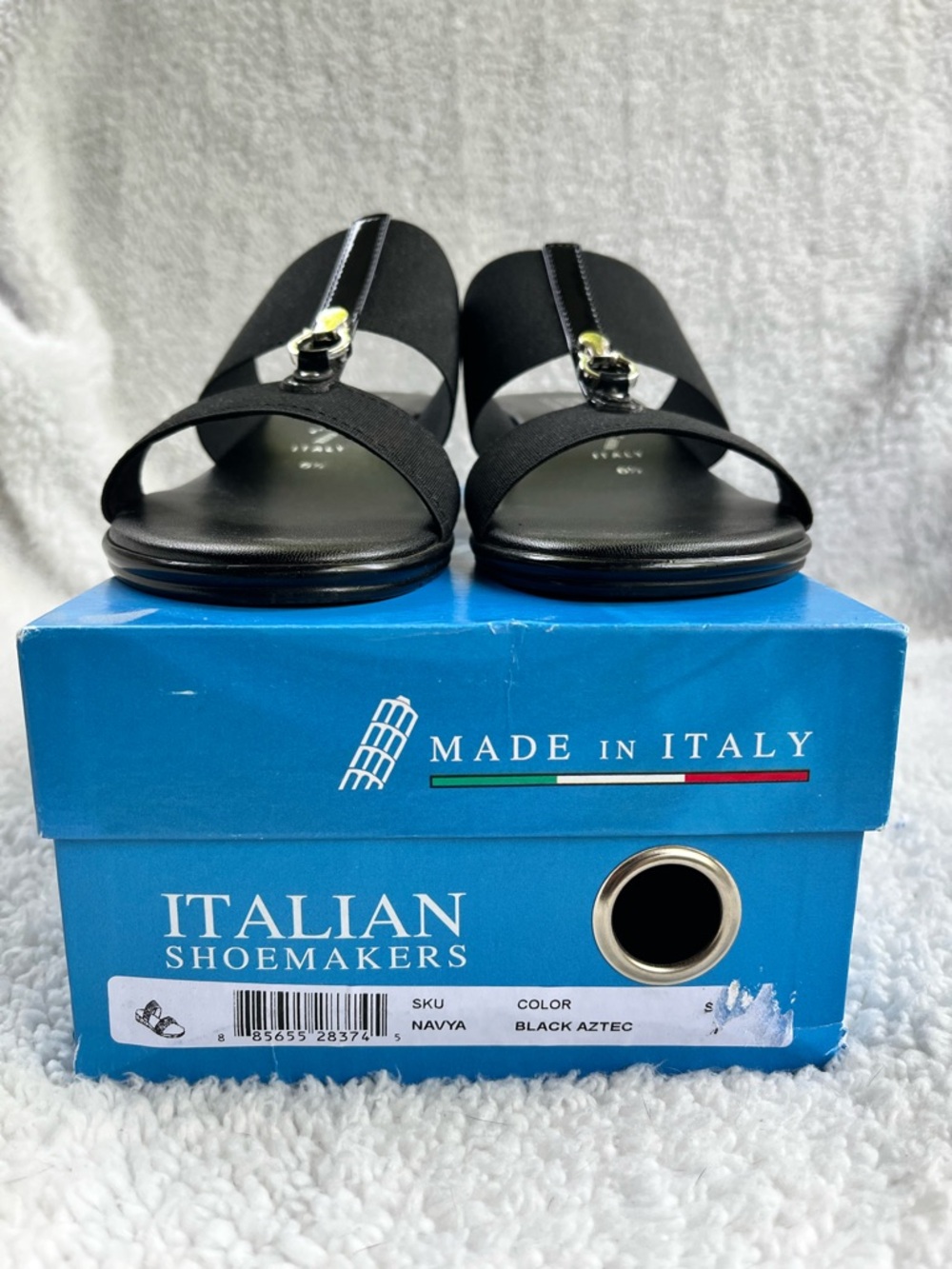 Women’s Black Slide In Sandal Size 6.5 Italian Shoemakers Summer Casual-Dressy - Picture 9 of 10